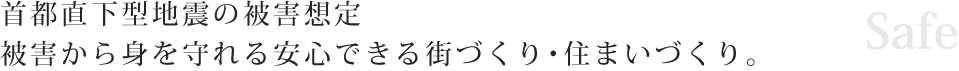 首都直下型地震の被害想定 被害から身を守れる、安心できる街づくり・住まい作り。