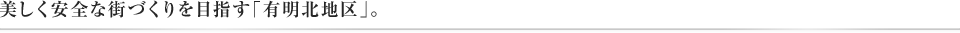 美しく安全な街づくりを目指す「有明北地区」。